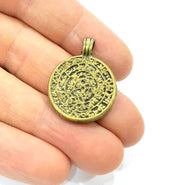 2 Antique Bronze Charm Antique Bronze Plated Metal (30x22mm) G11121