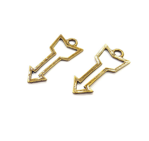 10 Arrow Charm Antique Bronze Charm Antique Bronze Plated Metal (33x13mm) G11123