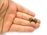 10 Triangle Charm Antique Bronze Charm Antique Bronze Plated Metal (14x11mm) G11124