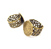 Antique Bronze Ring Blank Ring Setting inlay Blank Mosaic Bezel Base Cabochon Mountings (20mm Blank ) Antique Bronze Plated Brass G11128