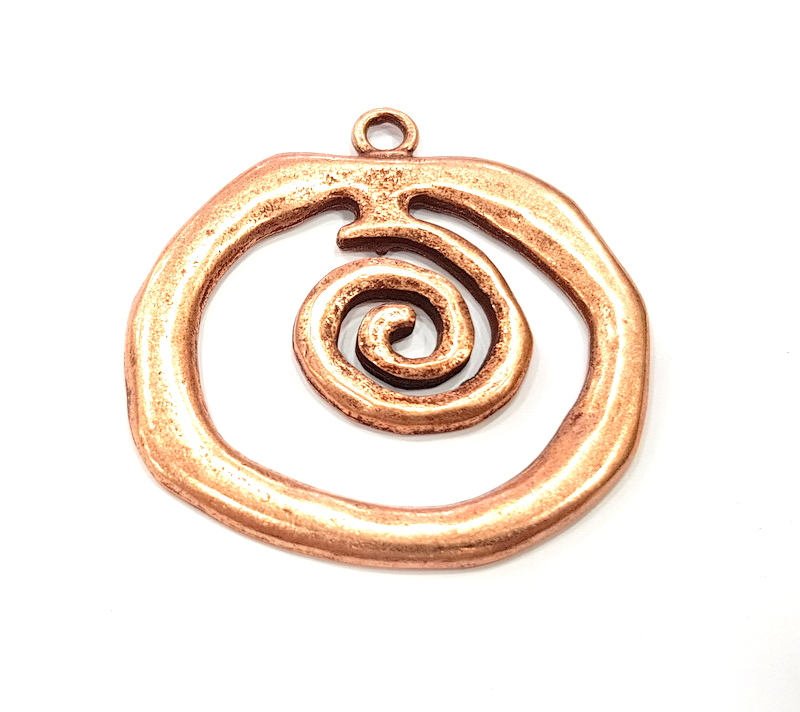 Copper Color Pendant Copper Medallion Pendant Copper Plated Pendant (51mm) G9502