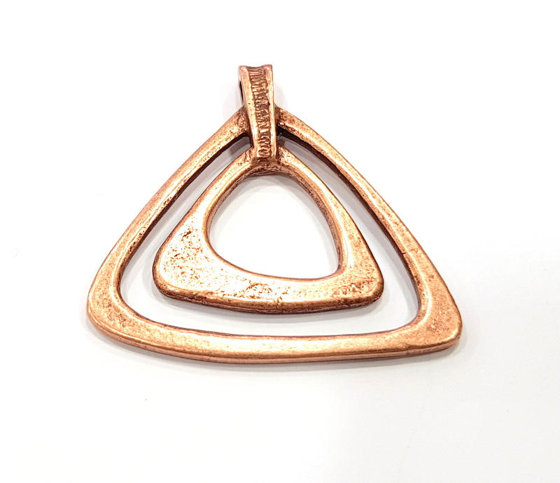 Copper Pendant Triangle Pendant Copper Medallion Pendant Copper Plated Pendant (52x51mm) G9504