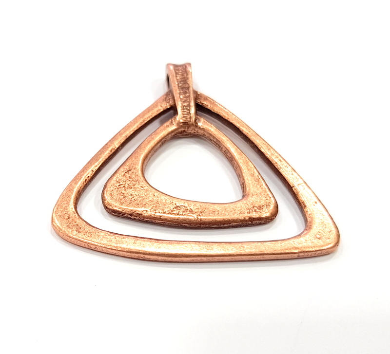 Copper Pendant Triangle Pendant Copper Medallion Pendant Copper Plated Pendant (52x51mm) G9504