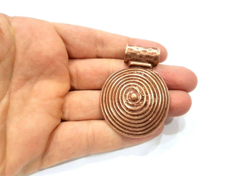 Copper Pendant Copper Medallion Pendant Copper Plated Pendant (56x41mm) G9506