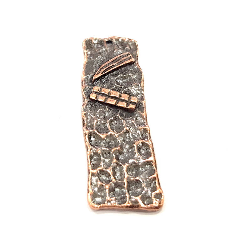 2 Antique Copper Charm Antique Copper Plated Charm (49x15mm) G9508