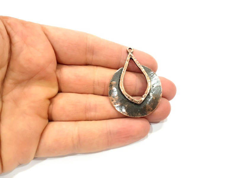 2 Antique Copper Charm Antique Copper Plated Charm (46x34mm) G9510