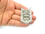 Silver Pendant Blank Antique Silver Plated Pendants (60x38mm)  G9514