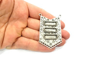 Silver Pendant Blank Antique Silver Plated Pendants (60x38mm)  G9514