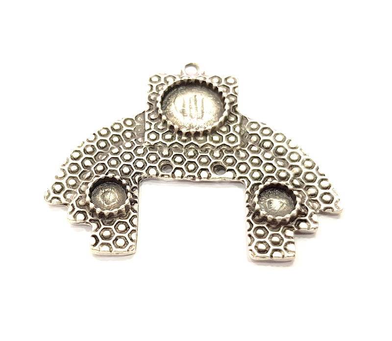 Silver Pendant Blank Antique Silver Plated Pendants (52x45mm)  G9517