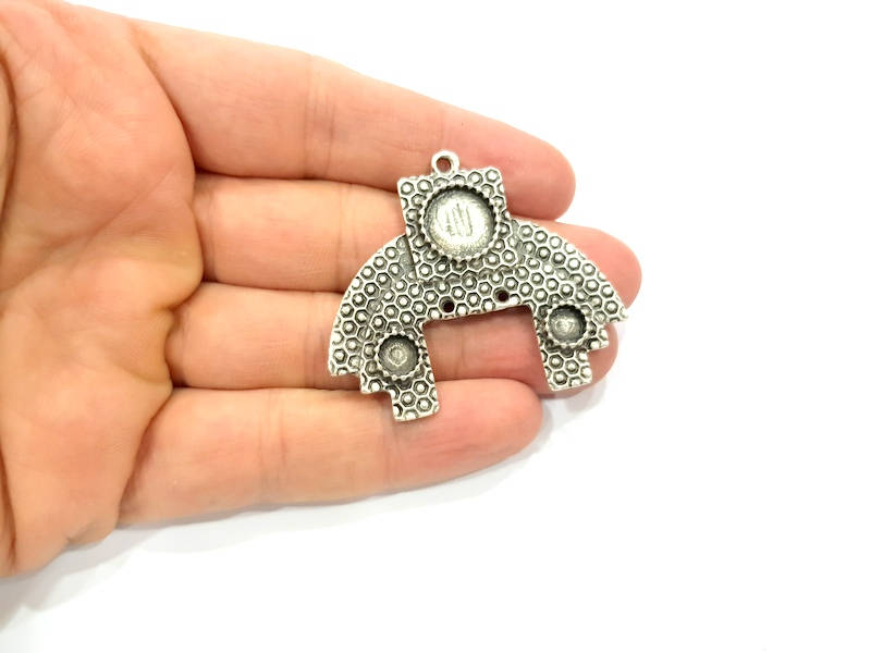 Silver Pendant Blank Antique Silver Plated Pendants (52x45mm)  G9517