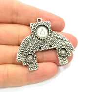Silver Pendant Blank Antique Silver Plated Pendants (52x45mm)  G9517