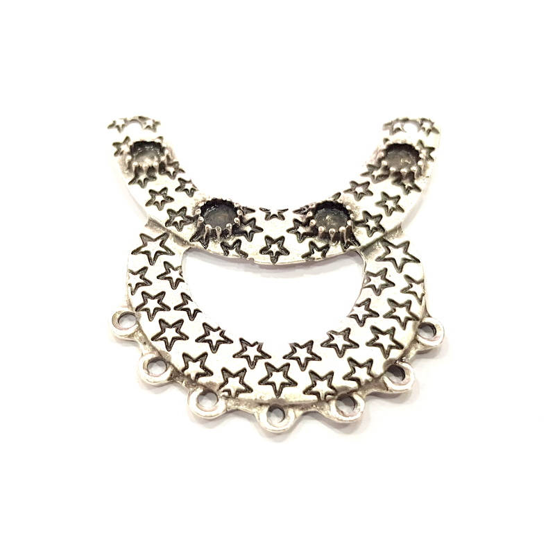 2 Silver Pendant Blank Antique Silver Plated Pendants (45x45mm)  G9518