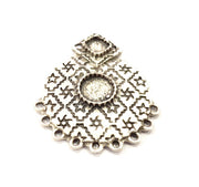 Silver Pendant Blank Antique Silver Plated Pendants (45x37mm)  G9519