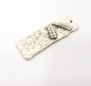 2 Silver Charms Antique Silver Plated Charms (40x15mm) G9523