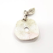 2 Apple Charms Antique Silver Plated Charms (38x24mm) G9524