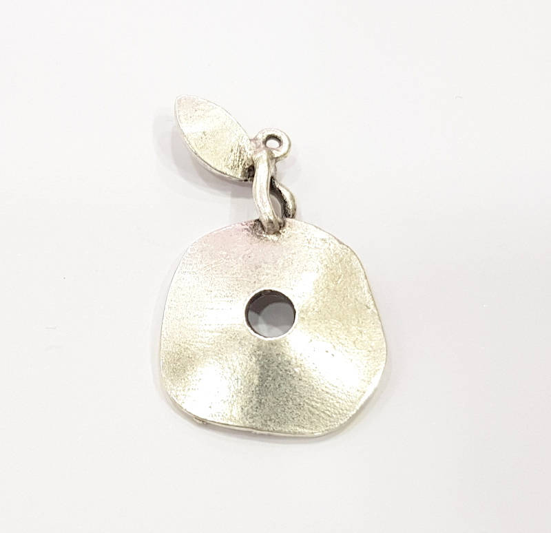 2 Apple Charms Antique Silver Plated Charms (38x24mm) G9524