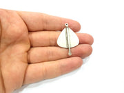 2 Silver Charms Antique Silver Plated Charms (39x26mm) G9525