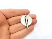 20 Silver Charms Antique Silver Plated Connector (41x29mm) G9527