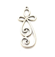 2 Twisted Wire Charms Silver Charms Antique Silver Plated Connector (58x23mm) G14996
