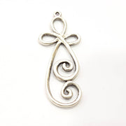 2 Twisted Wire Charms Silver Charms Antique Silver Plated Connector (58x23mm) G14996