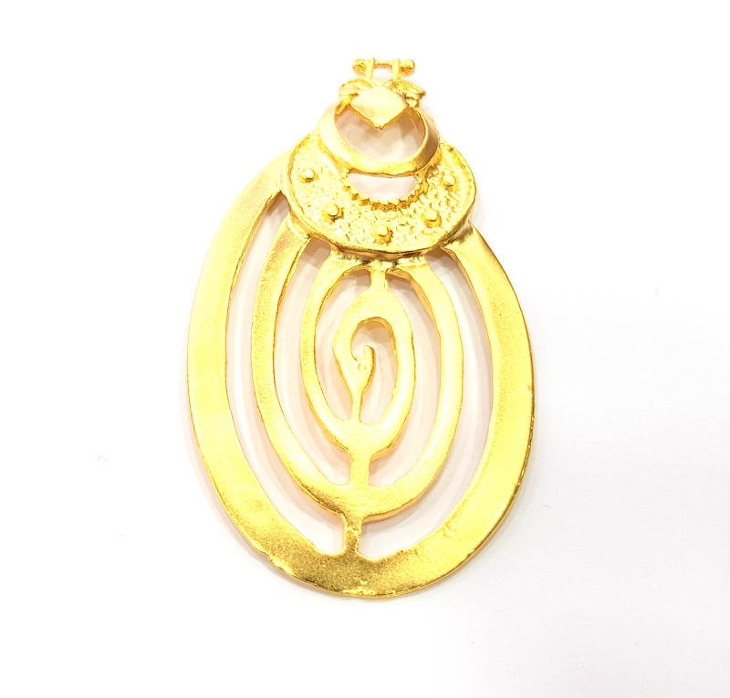 Gold Pendant Gold Plated Metal (81x42mm)  G11133