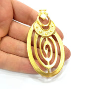 Gold Pendant Gold Plated Metal (81x42mm)  G11133