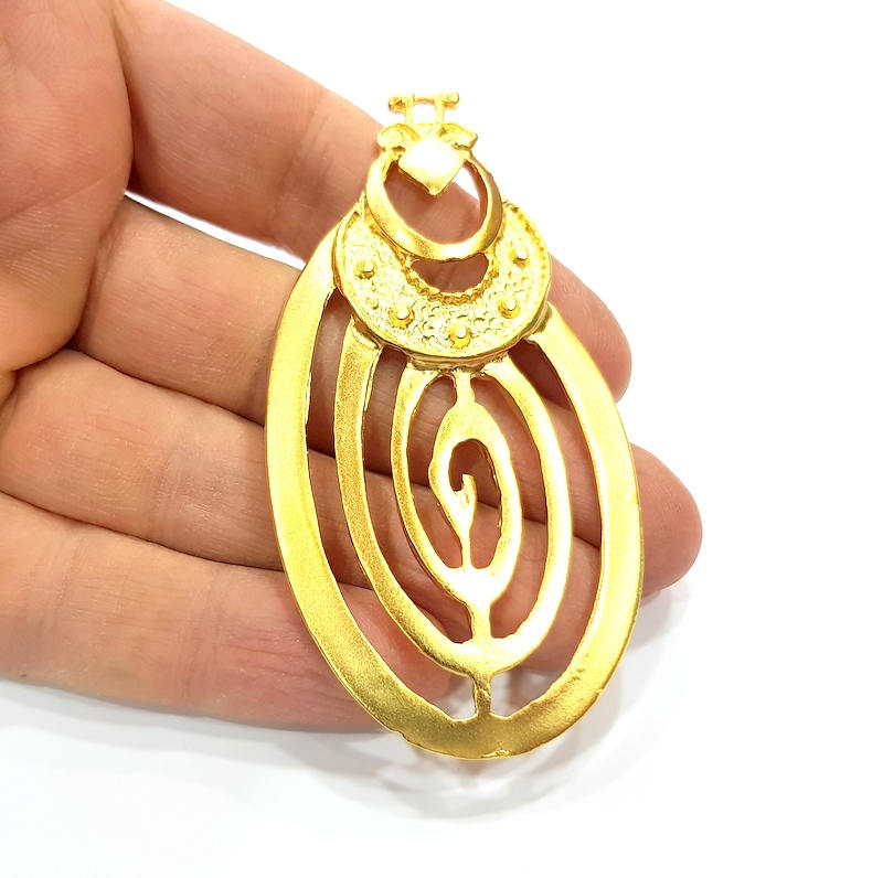 Gold Pendant Gold Plated Metal (81x42mm)  G11133