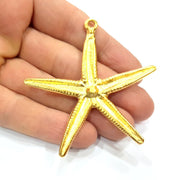 Large Starfish Pendant Gold Pendant Gold Plated Metal (67mm)  G11139