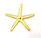 Large Starfish Pendant Gold Pendant Gold Plated Metal (67mm)  G11139