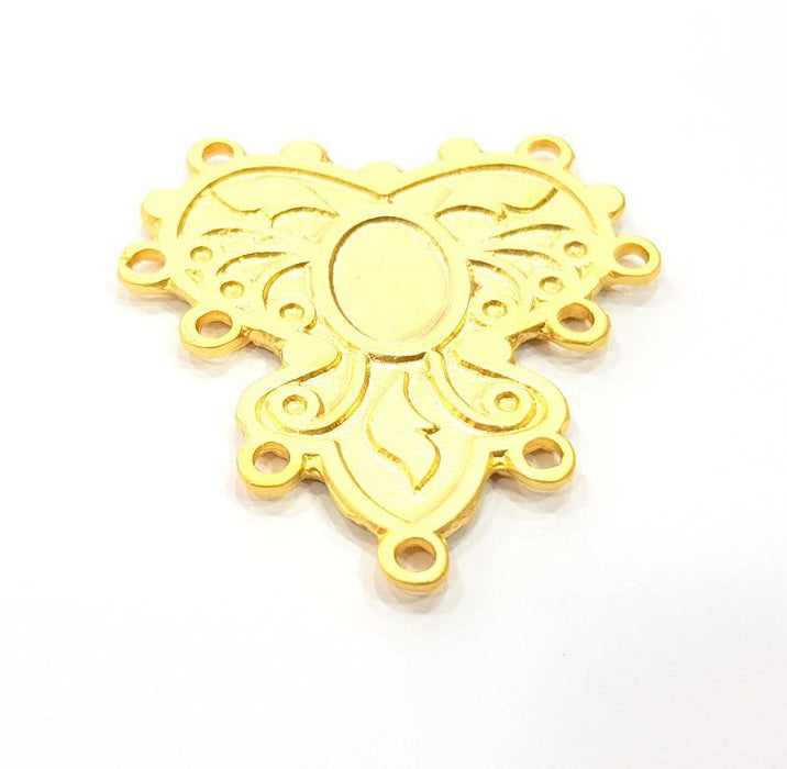 Gold Connector Pendant Gold Plated Metal (47x46mm)  G11143