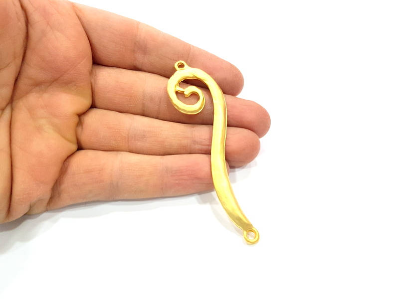 Gold Connector Pendant Gold Plated Metal (80x22mm)  G11146