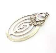 Silver Pendant Antique Silver Plated Metal (82x42mm)  G13542