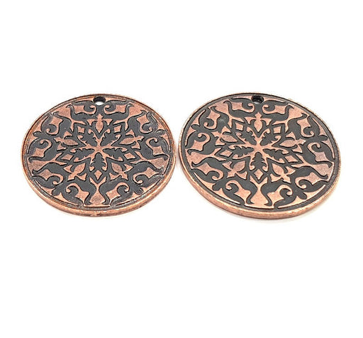 2 Copper Charm Antique Copper Charm Antique Copper Plated Metal (30mm) G11267