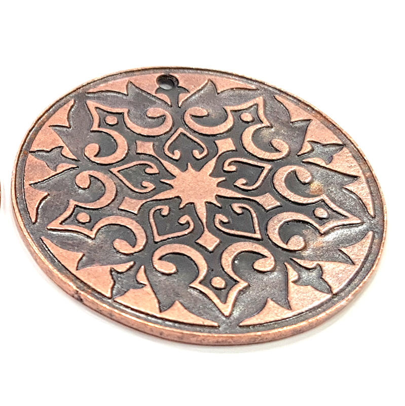 Copper Pendant Antique Copper Pendant Antique Copper Plated Metal (40mm) G11269