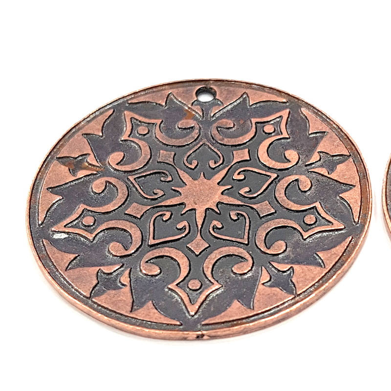 Copper Pendant Antique Copper Pendant Antique Copper Plated Metal (40mm) G11269