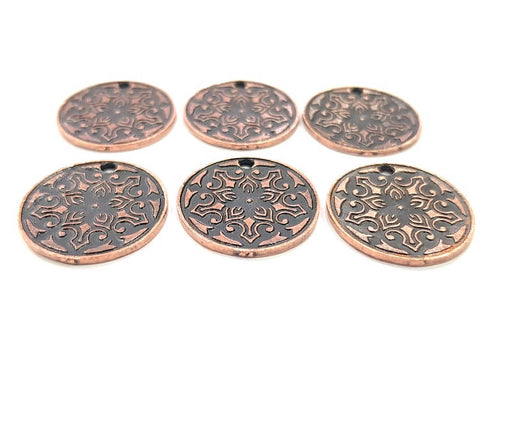 6 Copper Charm Antique Copper Charm Antique Copper Plated Metal (20mm) G11270