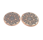 2 Copper Charm Antique Copper Charm Antique Copper Plated Metal (30mm) G11271