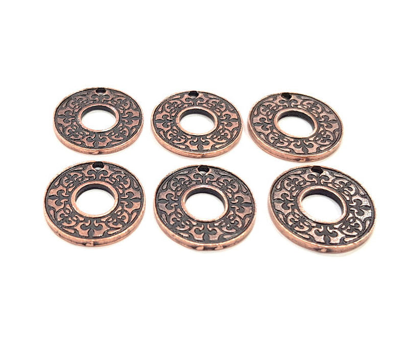 6 Copper Charm Antique Copper Charm Antique Copper Plated Metal (20mm) G11274