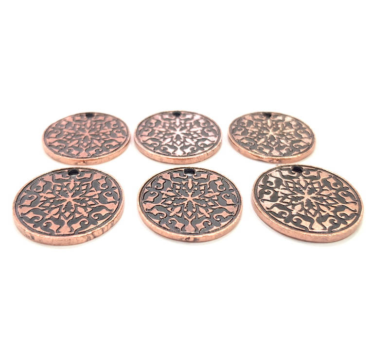 6 Copper Charm Antique Copper Charm Antique Copper Plated Metal (20mm) G11275