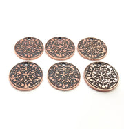 6 Copper Charm Antique Copper Charm Antique Copper Plated Metal (20mm) G11275