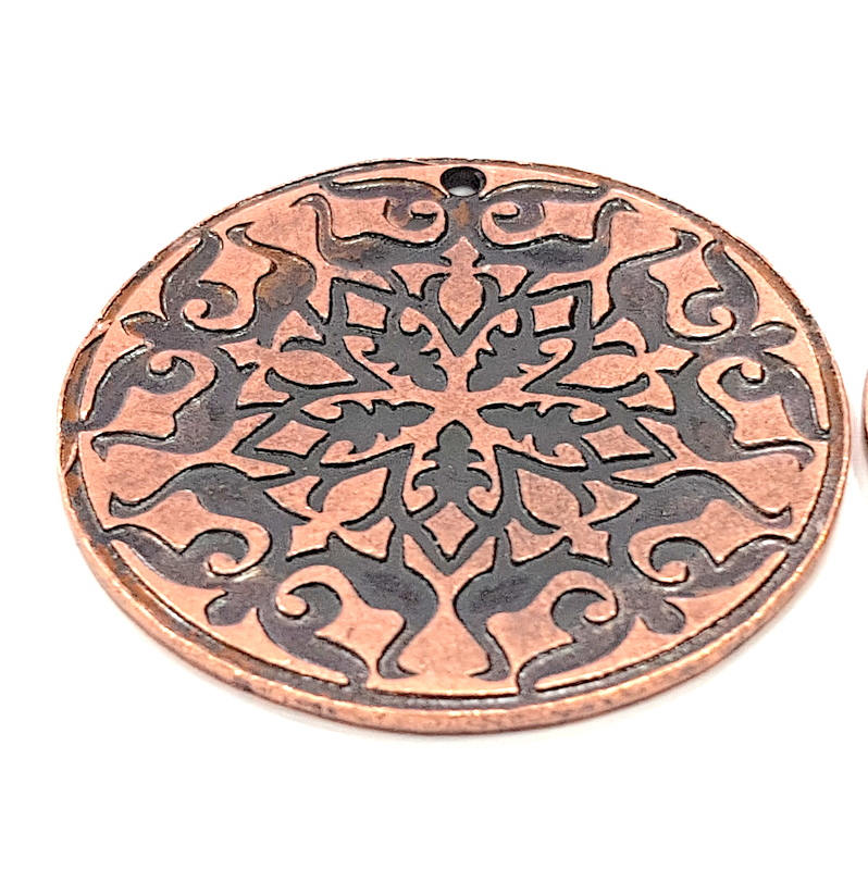 Copper Pendant Antique Copper Pendant Antique Copper Plated Metal (40mm) G11276