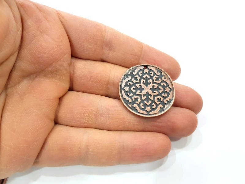 2 Copper Charm Antique Copper Charm Antique Copper Plated Metal (30mm) G11277