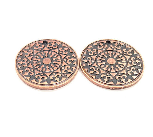 2 Copper Charm Antique Copper Charm Antique Copper Plated Metal (30mm) G11279