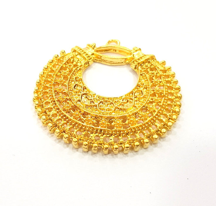 Gold Plated Tribal Pendant   Medallion  Pendant  40 mm G9103