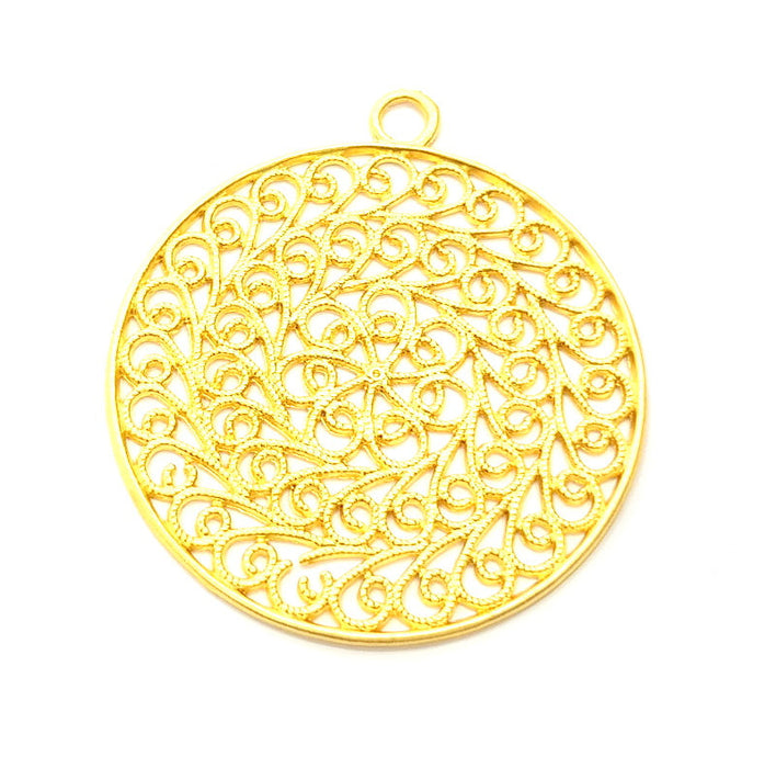 Gold Pendant Gold Plated Metal (50mm)  G11326