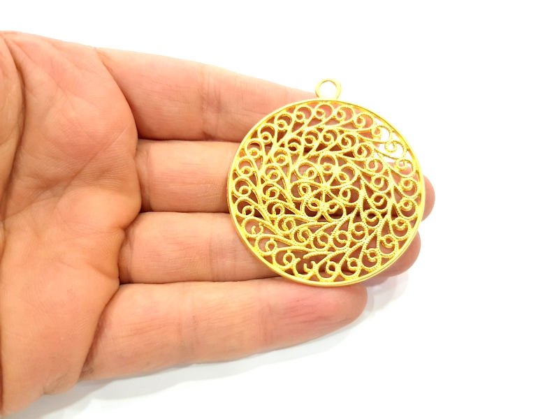 Gold Pendant Gold Plated Metal (50mm)  G11326