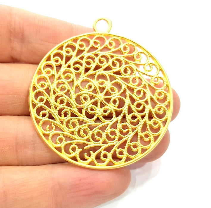 Gold Pendant Gold Plated Metal (50mm)  G11326