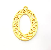 Oval Frame Pendant Gold Pendant Gold Plated Metal (48x29mm)  G11327