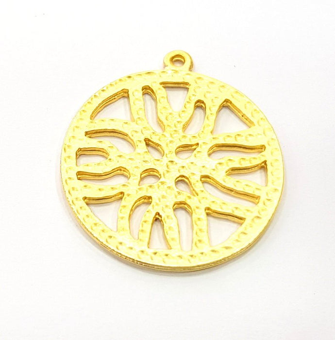 2 Gold Charms Gold Plated Metal (30mm)  G11330