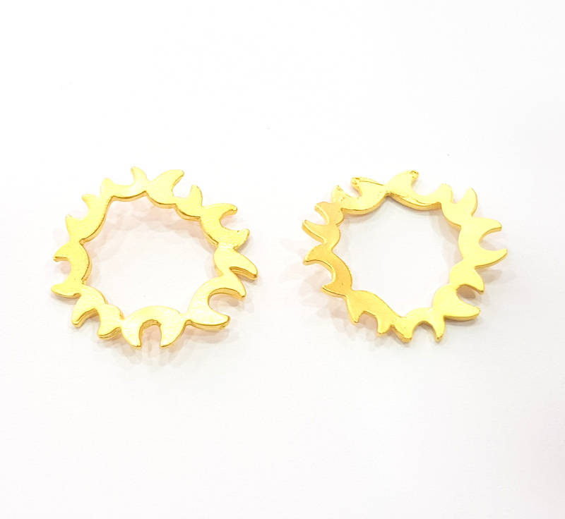 4 Gold Connector Charms Gold Plated Metal (26mm)  G11331